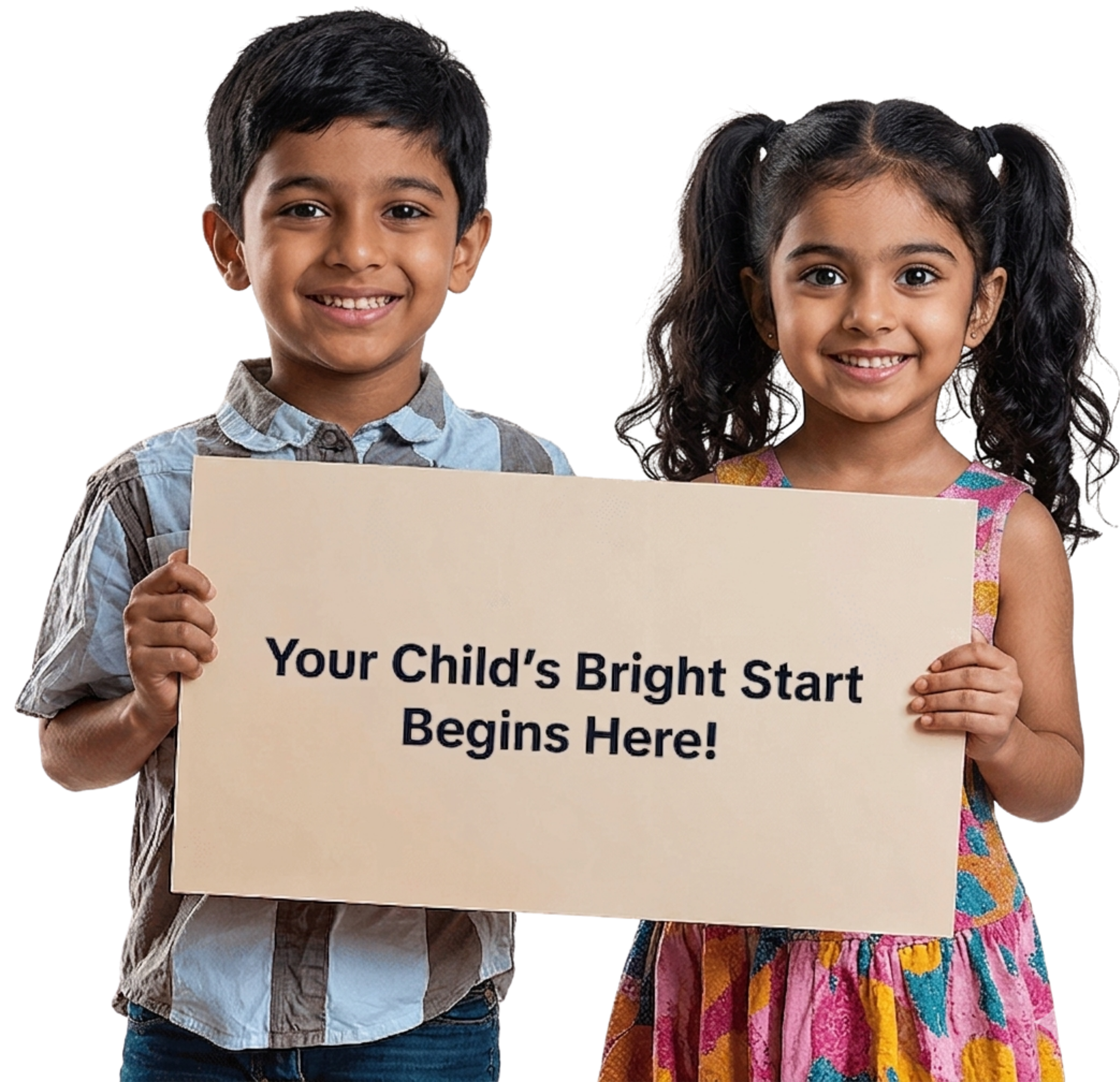 Kids holding sign